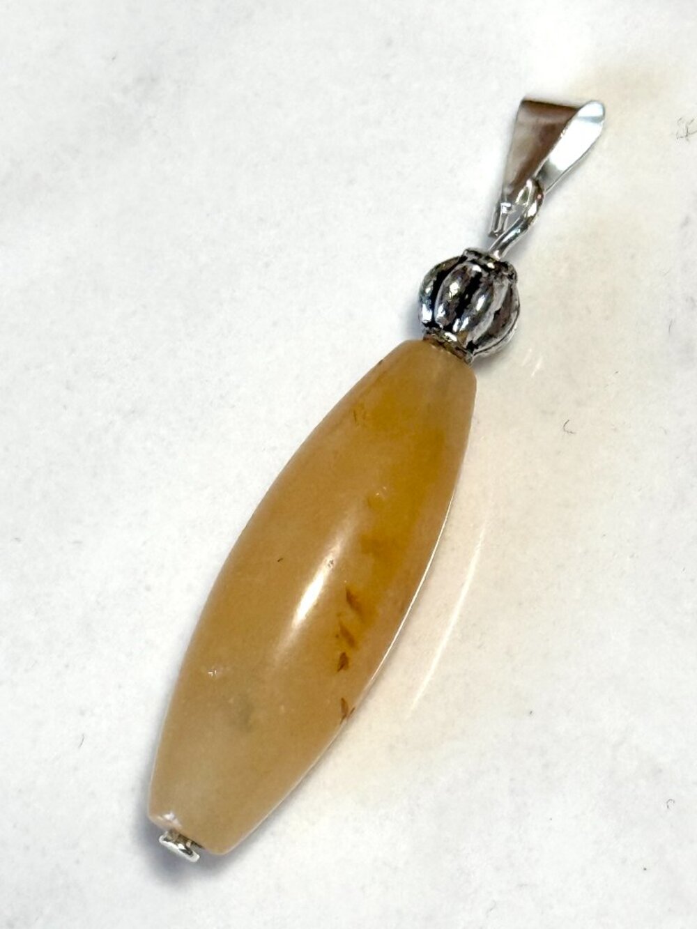 2/$20, Yellow Orange Aventurine Pendant, Genuine Gemstone Long Drop Pendant